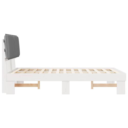 Леглова рамка с тапицирана гръбна част Светлосиво 120 x 190 cm