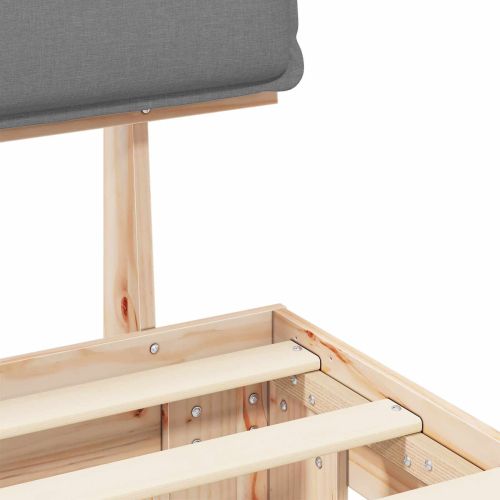 Леглова рамка с тапицирана гръбна част Светлосиво 100 x 200 cm