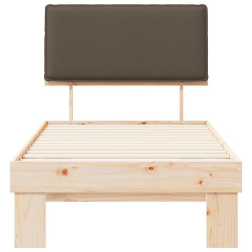 Леглова рамка с тапицирана гръбна част Таупе 80 x 200 cm