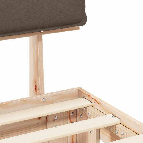 Леглова рамка с тапицирана гръбна част Таупе 80 x 200 cm