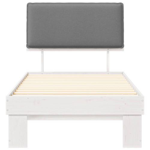 Леглова рамка с тапицирана гръбна част Светлосиво 90 x 190 cm