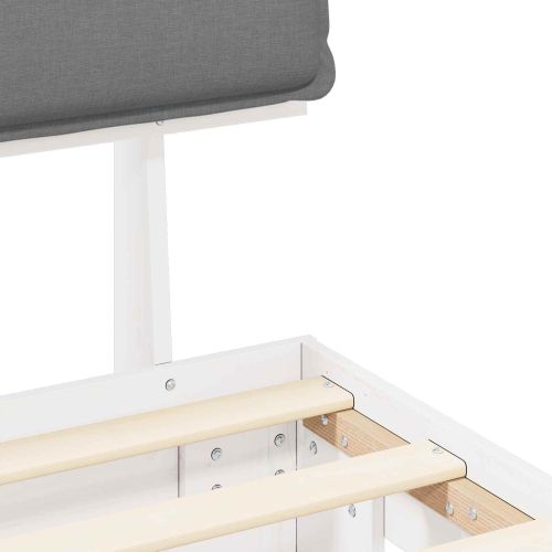 Леглова рамка с тапицирана гръбна част Светлосиво 90 x 190 cm