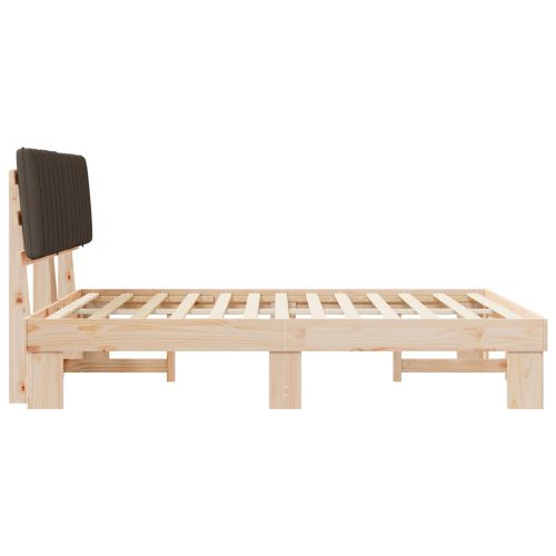 Леглова рамка с тапицирана гръбна част Таупе 160 x 200 cm