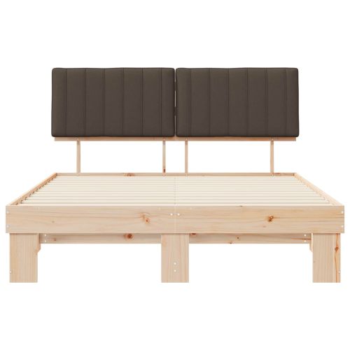 Леглова рамка с тапицирана гръбна част Таупе 150 x 200 cm