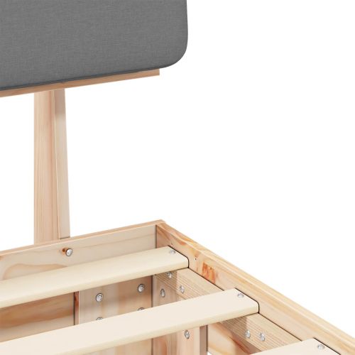 Леглова рамка с тапицирана гръбна част Светлосиво 120 x 200 cm