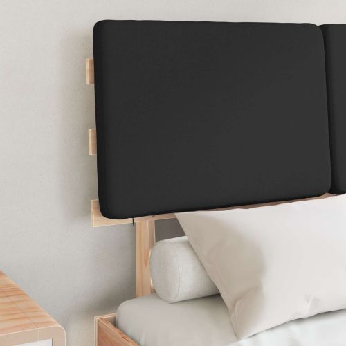 Леглова рамка с тапицирана гръбна част Черно 120 x 200 cm