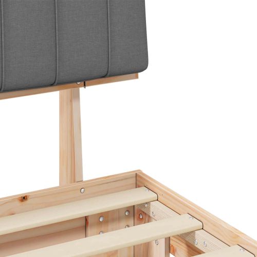 Леглова рамка с тапицирана гръбна част Светлосиво 140 x 190 cm