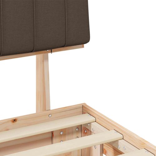 Леглова рамка с тапицирана гръбна част Таупе 135 x 190 cm