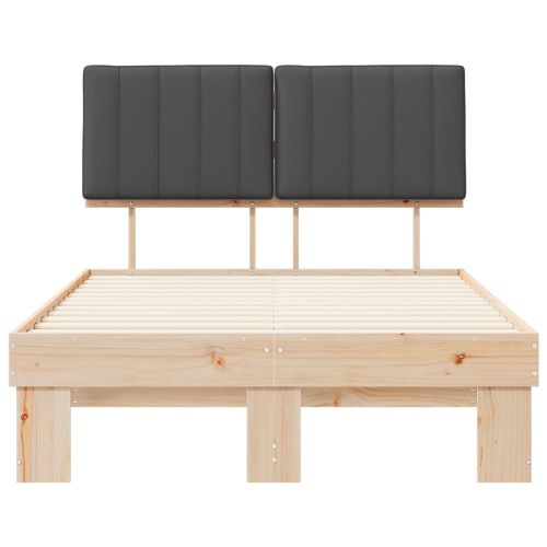 Леглова рамка с тапицирана гръбна част Тъмен сив 120 x 190 cm