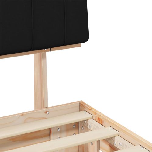 Леглова рамка с тапицирана гръбна част Черно 120 x 190 cm