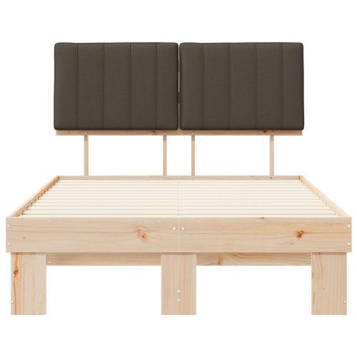 Леглова рамка с тапицирана гръбна част Таупе 120 x 190 cm