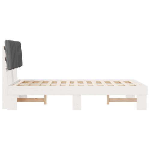 Леглова рамка с тапицирана гръбна част Светлосиво 120 x 190 cm