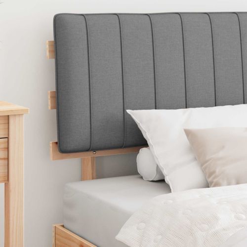 Леглова рамка с тапицирана гръбна част Светлосиво 100 x 200 cm