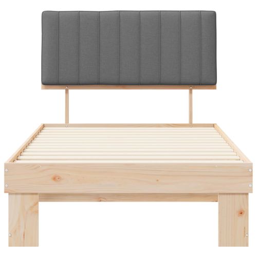 Леглова рамка с тапицирана гръбна част Светлосиво 100 x 200 cm