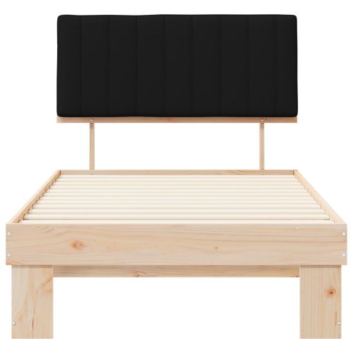 Леглова рамка с тапицирана гръбна част Черно 100 x 200 cm