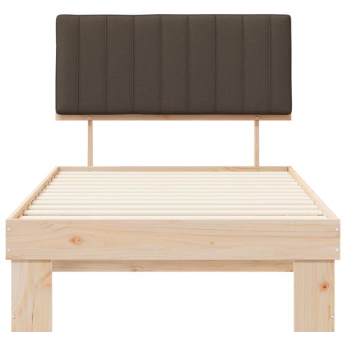 Леглова рамка с тапицирана гръбна част Таупе 100 x 200 cm