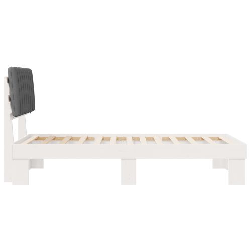 Леглова рамка с тапицирана гръбна част Светлосиво 100 x 200 cm