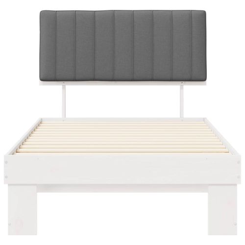 Леглова рамка с тапицирана гръбна част Светлосиво 100 x 200 cm