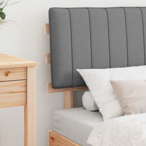 Леглова рамка с тапицирана гръбна част Светлосиво 80 x 200 cm