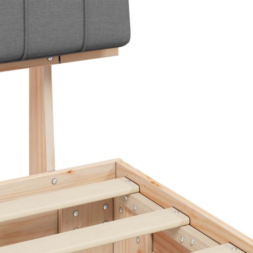 Леглова рамка с тапицирана гръбна част Светлосиво 80 x 200 cm