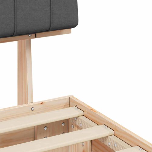 Леглова рамка с тапицирана гръбна част Тъмен сив 80 x 200 cm