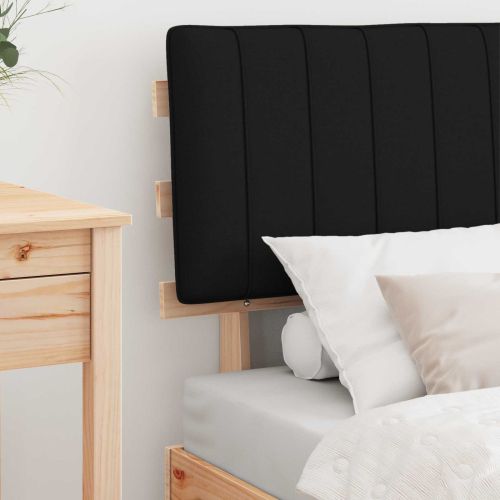 Леглова рамка с тапицирана гръбна част Черно 80 x 200 cm