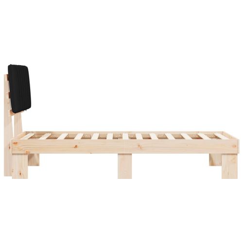 Леглова рамка с тапицирана гръбна част Черно 80 x 200 cm