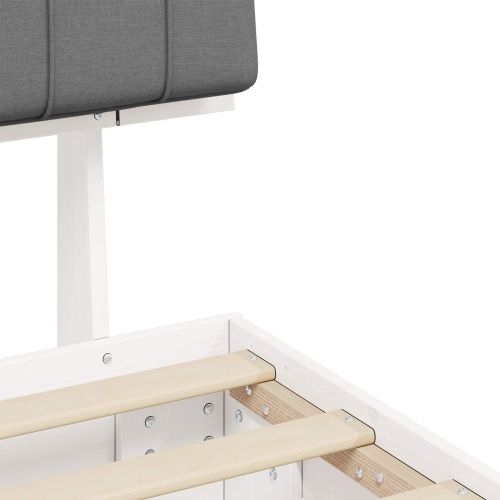 Леглова рамка с тапицирана гръбна част Светлосиво 80 x 200 cm