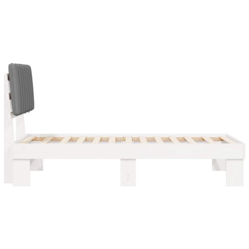 Леглова рамка с тапицирана гръбна част Светлосиво 90 x 190 cm