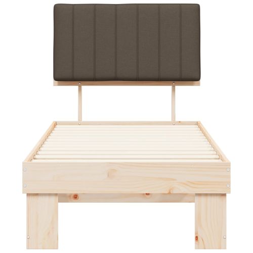 Леглова рамка с тапицирана гръбна част Таупе 75 x 190 cm