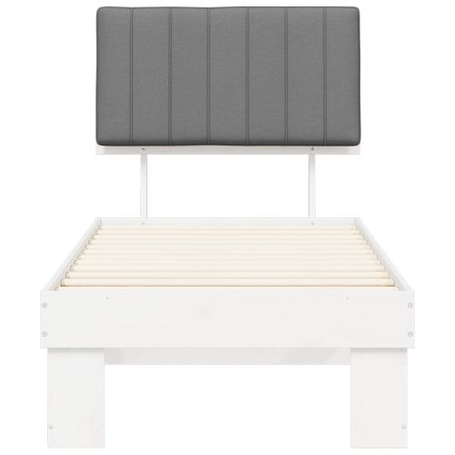 Леглова рамка с тапицирана гръбна част Светлосиво 75 x 190 cm