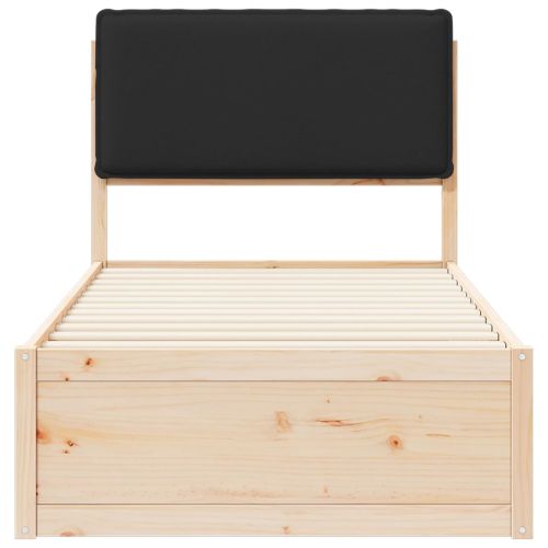 Леглова рамка с тапицирана гръбна част Черно 100 x 200 cm