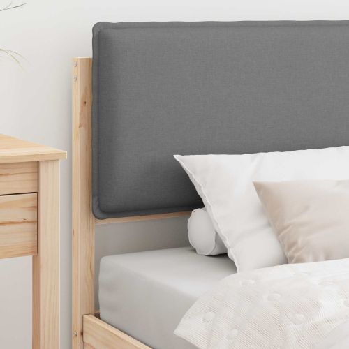 Леглова рамка с тапицирана гръбна част Светлосиво 80 x 200 cm