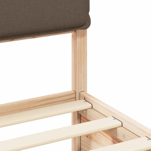 Леглова рамка с тапицирана гръбна част Таупе 75 x 190 cm