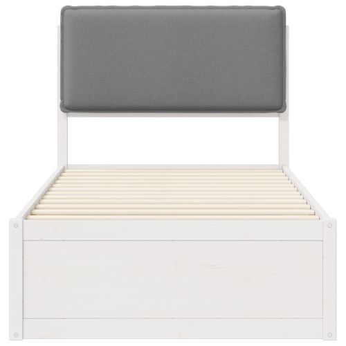 Леглова рамка с тапицирана гръбна част Светлосиво 75 x 190 cm