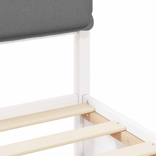 Леглова рамка с тапицирана гръбна част Светлосиво 75 x 190 cm