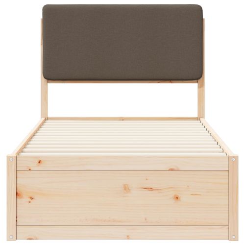 Леглова рамка с тапицирана гръбна част Таупе 80 x 200 cm