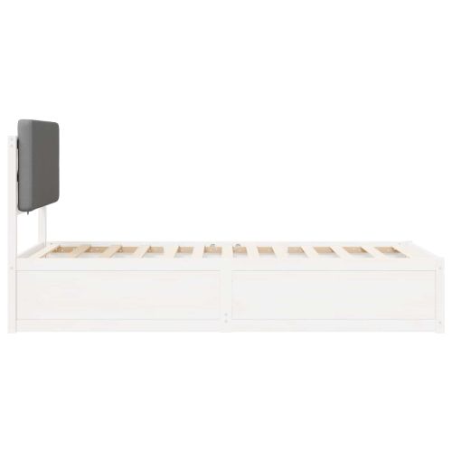 Леглова рамка с тапицирана гръбна част Светлосиво 80 x 200 cm