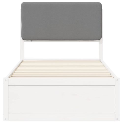 Леглова рамка с тапицирана гръбна част Светлосиво 75 x 190 cm