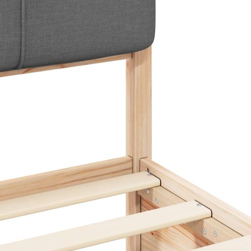 Леглова рамка с тапицирана гръбна част Тъмен сив 100 x 200 cm