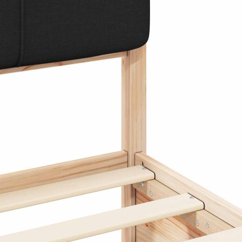 Леглова рамка с тапицирана гръбна част Черно 100 x 200 cm