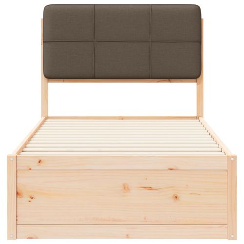 Леглова рамка с тапицирана гръбна част Таупе 100 x 200 cm