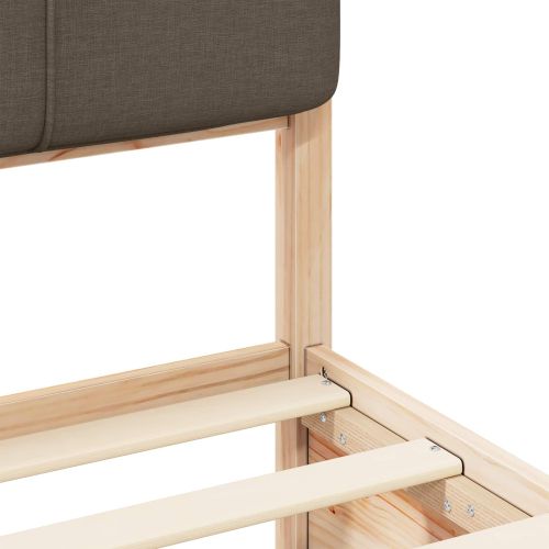 Леглова рамка с тапицирана гръбна част Таупе 80 x 200 cm