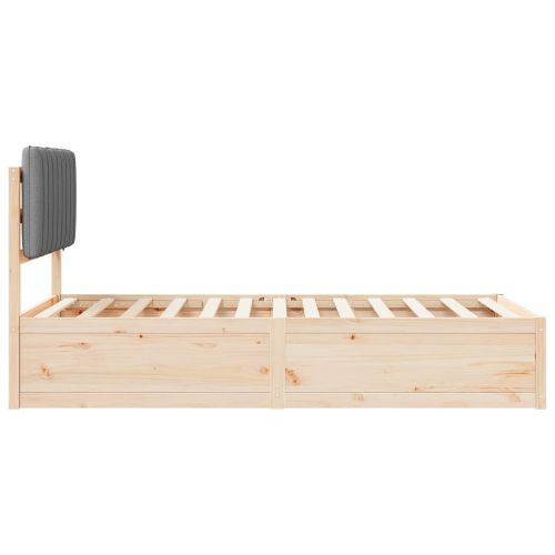 Леглова рамка с тапицирана гръбна част Светлосиво 100 x 200 cm