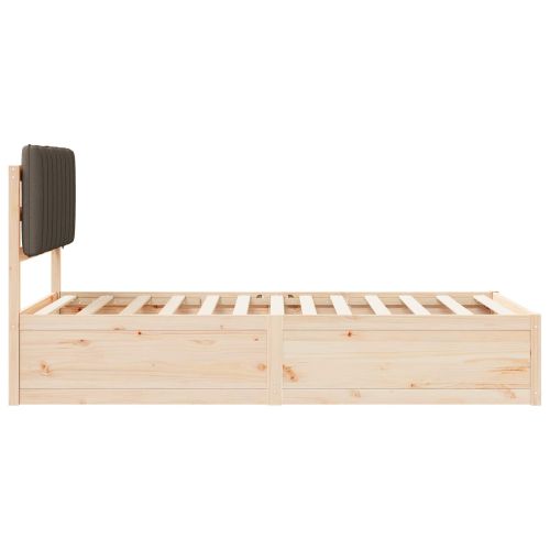 Леглова рамка с тапицирана гръбна част Таупе 100 x 200 cm