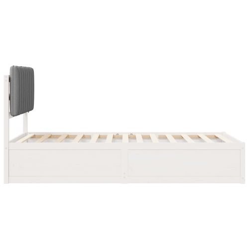 Леглова рамка с тапицирана гръбна част Светлосиво 100 x 200 cm