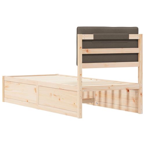 Леглова рамка с тапицирана гръбна част Таупе 80 x 200 cm