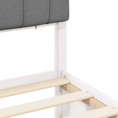 Леглова рамка с тапицирана гръбна част Светлосиво 80 x 200 cm