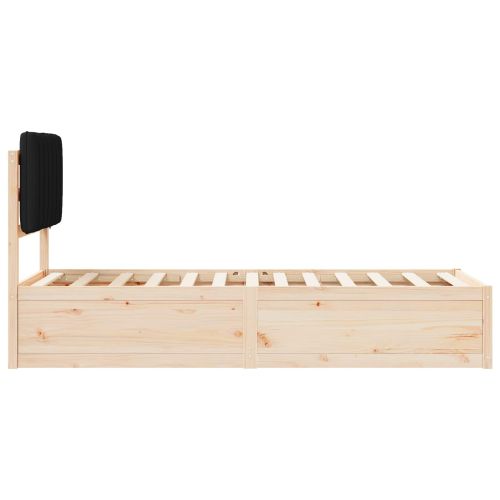 Леглова рамка с тапицирана гръбна част Черно 75 x 190 cm