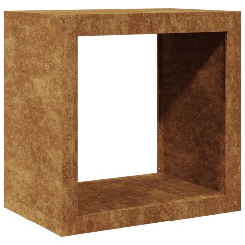 Стойка за дърва за огрев 60x40x60 cm Патинираща стомана